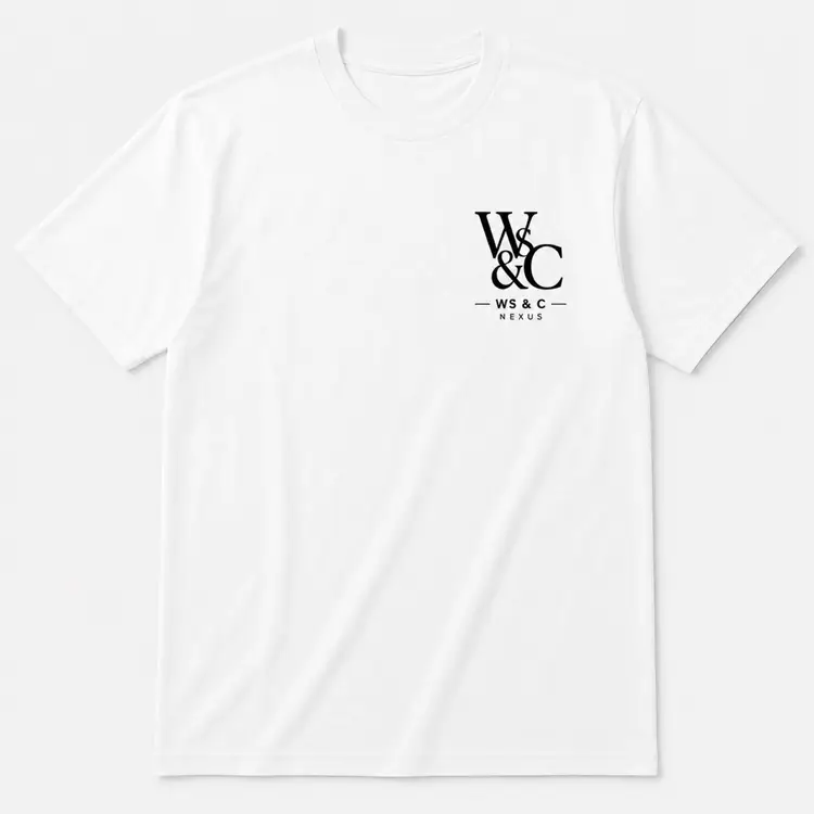 Custom T-Shirts Classic Left Chest Logo Black/White Business Shirts Bulk Personalized Tee