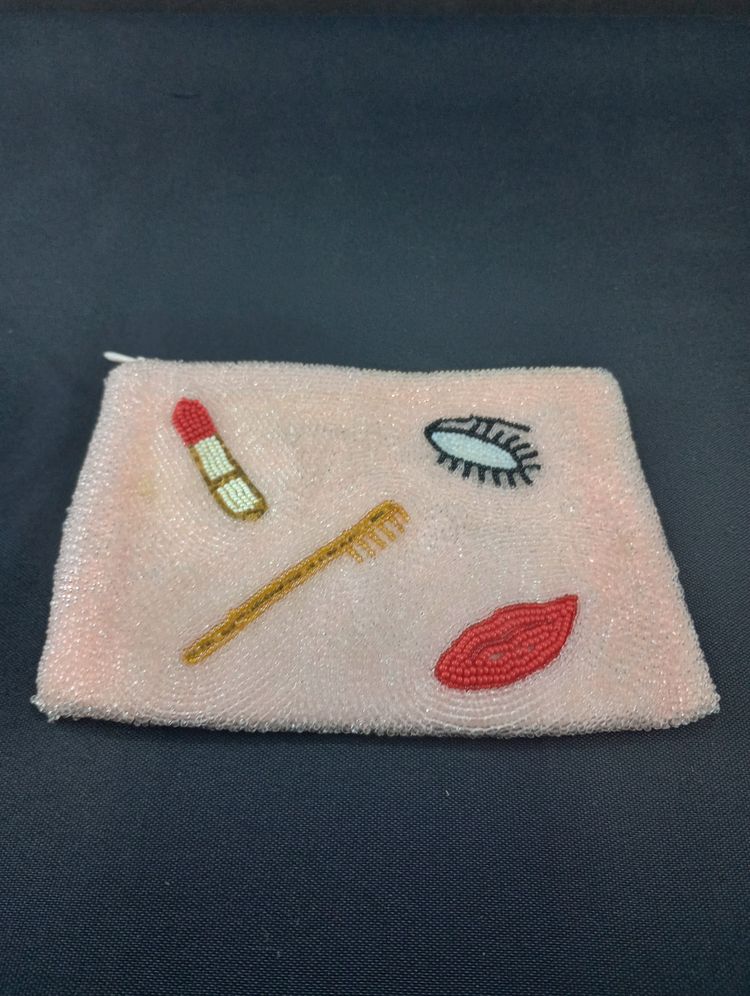 Rosenfeld Belgium Vintage 1950s Beaded Makeup Bag Zip Purse
