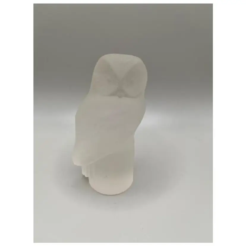 #02 - Charming Vintage LE Smith Frosted Glass Owl Figurine ~ Vintage Decor ~ Measures 3.5 inches tall