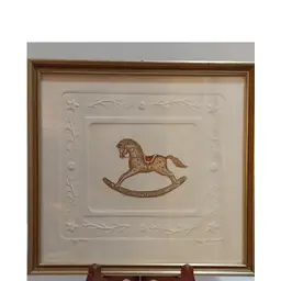 "Toy Horse" Etching By David Olson; Beautiful Embossed Paper; Signed By The Artist