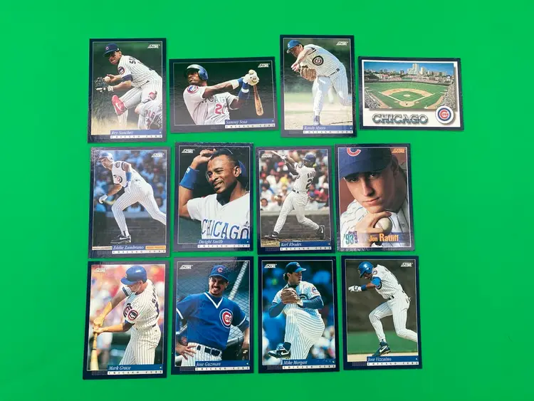 Score 1994 MLB Chicago Cubs Lot of 12 Different Trading Cards