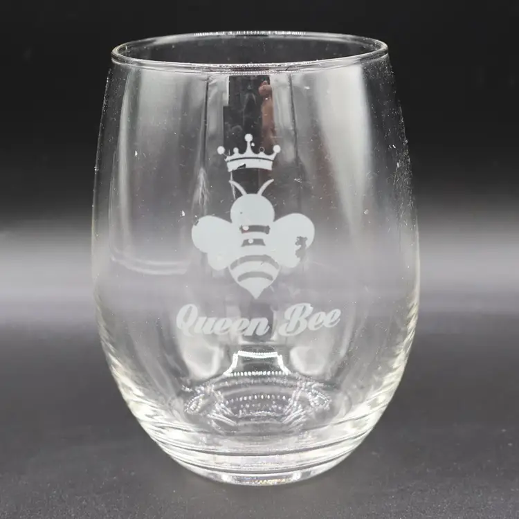 Queen Bee Stemless Wine Glass
