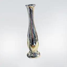 Silver Color Bud Vase Made In Japan