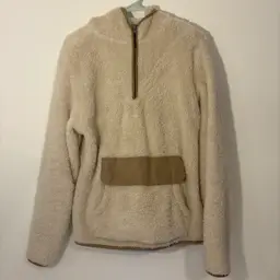 Old Navy Fleece Pullover Hoodie Sherpa Lined Mens Medium Quarter Zip Pocket