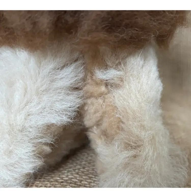 Plush Alpaca Fur Lion Figurine Stuffed Animal Soft Toy Collectible Decor Safari