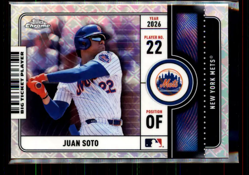 Juan Soto 2026 Topps Chrome Logofractor Refractor Big Ticket Players #BTP-11 - New York Mets - (150-379)