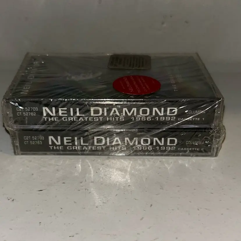 A lot of two Neil Diamond the greatest hits 1966 to 1992 cassette tapes, new, see pictures and description