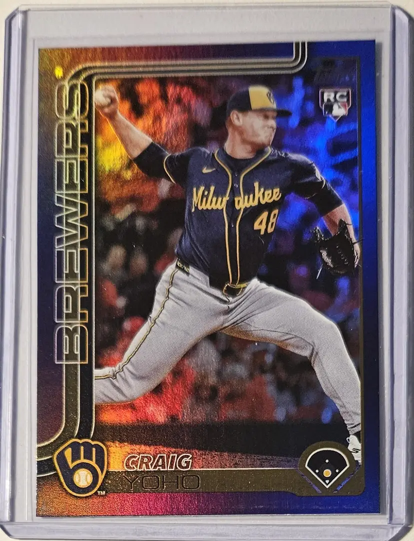 2025 Topps Update Purple Rainbow Foil Craig Yoho RC 053/250