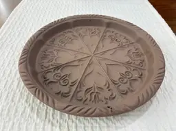 Vintage Hartstone Shortbread Mold USA Earthenware Folk Art Hearts & Tulips