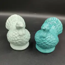 Contemporary Teal Ceramic Turkey Salt And Pepper Shakers