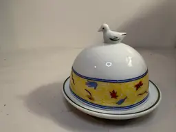 Fabriquee et Decoree a Limoges France Goose Duck Butter Dish Country Charm
