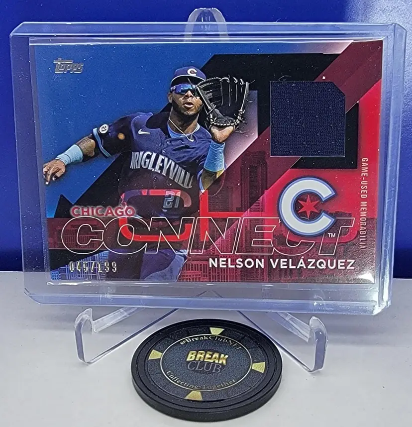 Nelson Velazquez 2024 Topps Series 2 City Connect Swatch Collection /199 Chicago Cubs