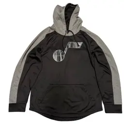 Utah Jazz NBA Gray & Black Classic Logo Look Hoodie by NBA Brand - Men’s Medium