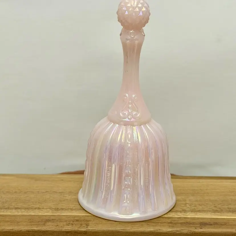 Fenton Pink Iridescent Faberge Bell