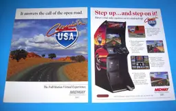 #01 Cruis'n USA Arcade Art Print FLYERS 1994 Original Set 2 Cruising Auto Race Retro