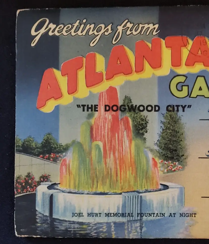 Postcard Folder Souvenir The Dogwood City ATLANTA GA. Used Vintage