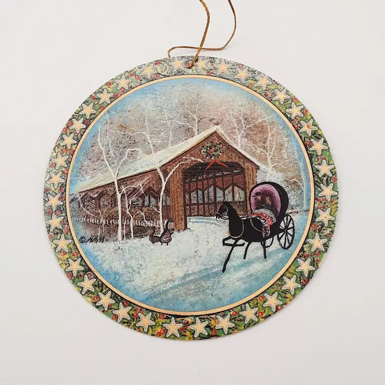 P Buckley Moss Country Ride Ornament Anna Perenna COA 659/5000 1998