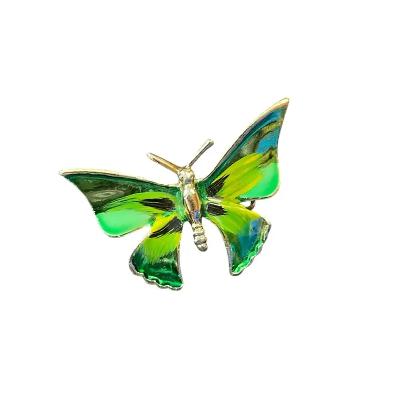 Green Butterfly Brooch 1 1/4β X 1β