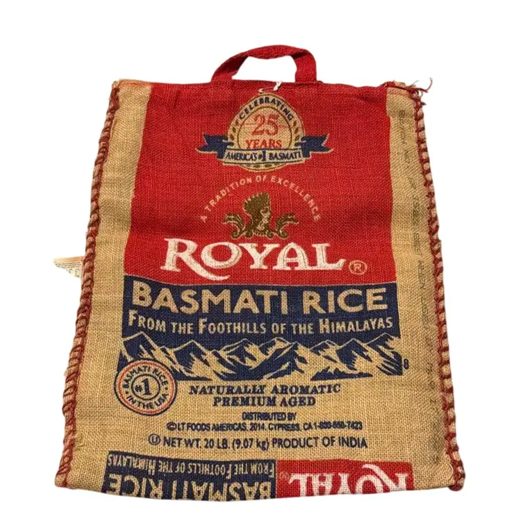 Royal White Basmati Rice 20lb Bag Tote With Zipper And Handles