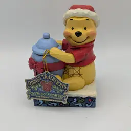 Jim Shore Disney Showcase - Christmas Pooh with Honey Pot "Holiday Hunny"