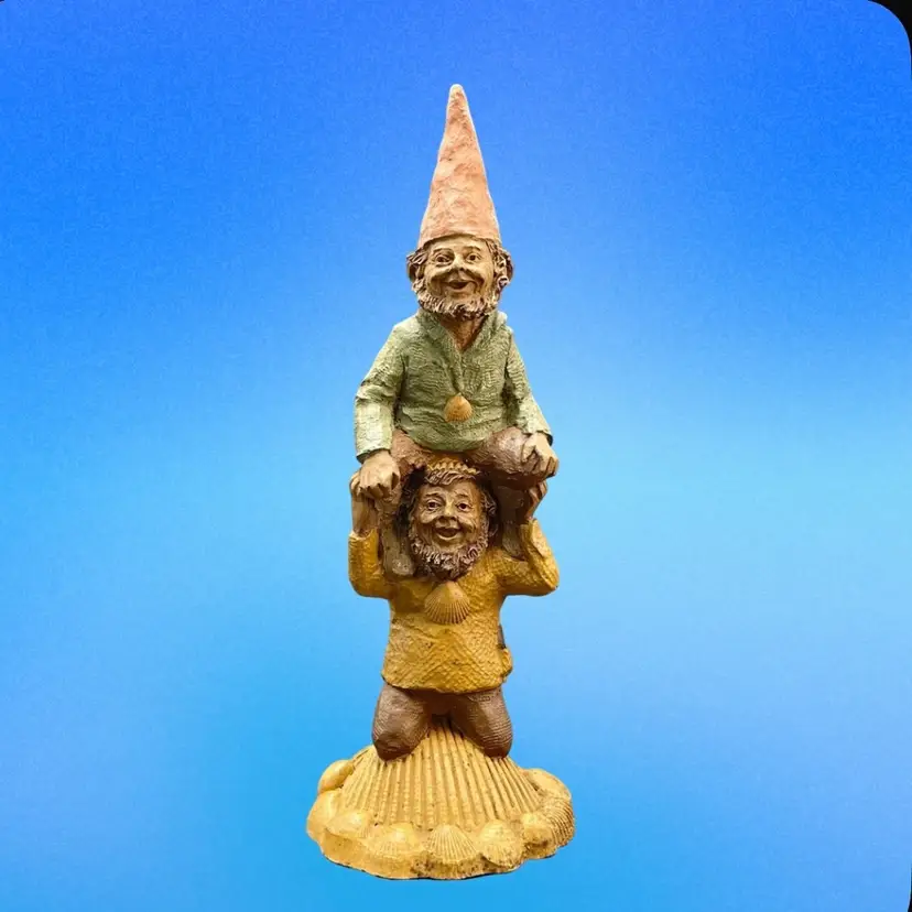 Tom Clark Tim Randy Gnomes Elves Figurine Seashells Beach Ocean VTG Resin 1984