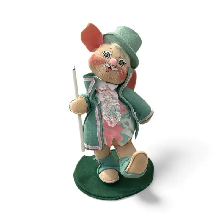 Vintage Annalee Doll Marching Band Director Bunny Rabbit Spring Easter Parade