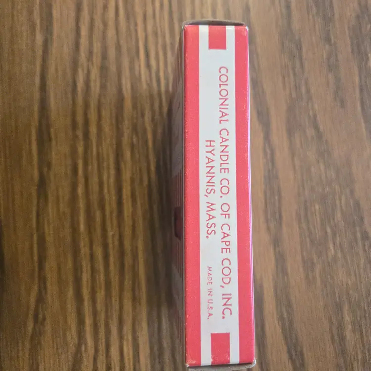 Vintage Colonial Twist Candles Angelabra, Red Swirl, 8 unused candles #462