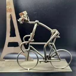 Hinz & Kunst Style Nuts Bolts Bike Rider Art Sculpture Paris Eiffel Tower
