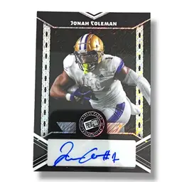 Jonah Coleman Auto 6/6 2024 Leaf Collective Press Pass Autographs Shimmer Black