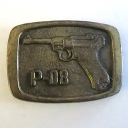 Vintage Belt Buckle Lugar P08 German WWII Men's Fashion Accessory