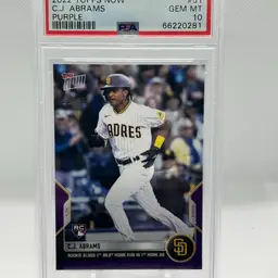 3. CJ Abrams 2022 Topps Now /25 PSA 10 (Padres Uni) Washington Nationals