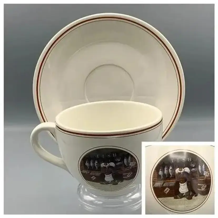 1994 Looney Tunes Sylvester NYC Delancey St Warner Bros Oversized Cup and Saucer