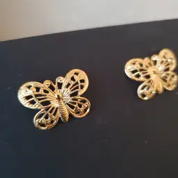 Trifari butterfly earrings 24k posts