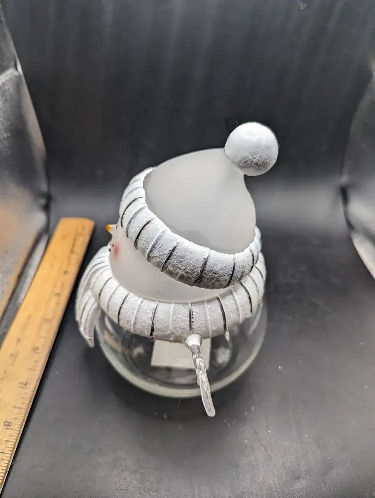 Department 56 Time to Celebrate Snowman Candy Jar New.