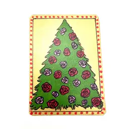 Artist Trading Card Tis The Season Green With Roses