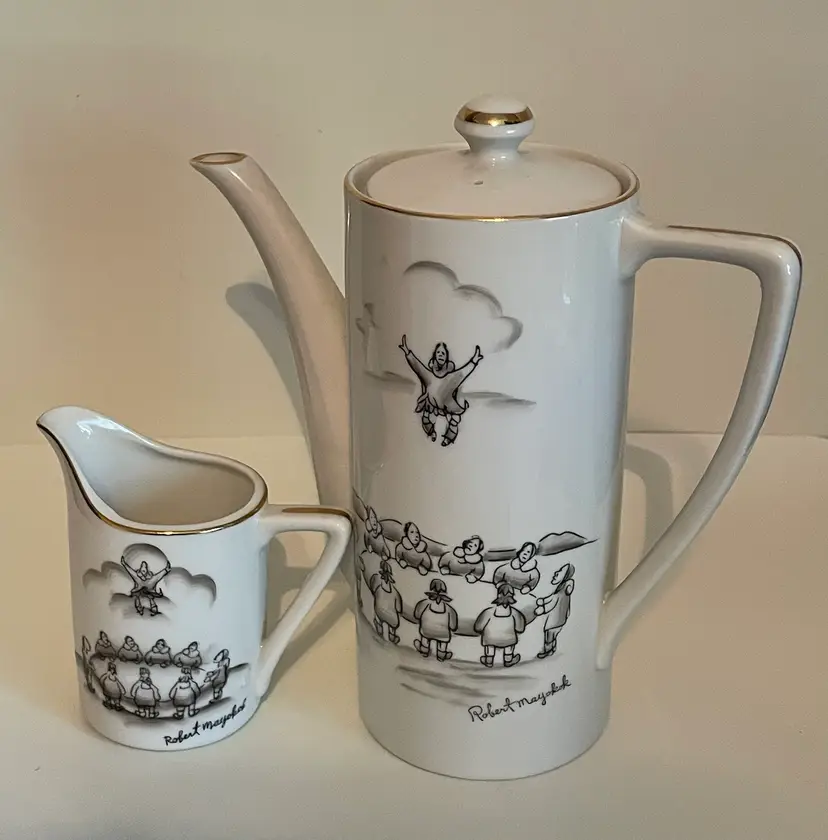 Robert Mayokok Tea Pot And Creamer Alaska