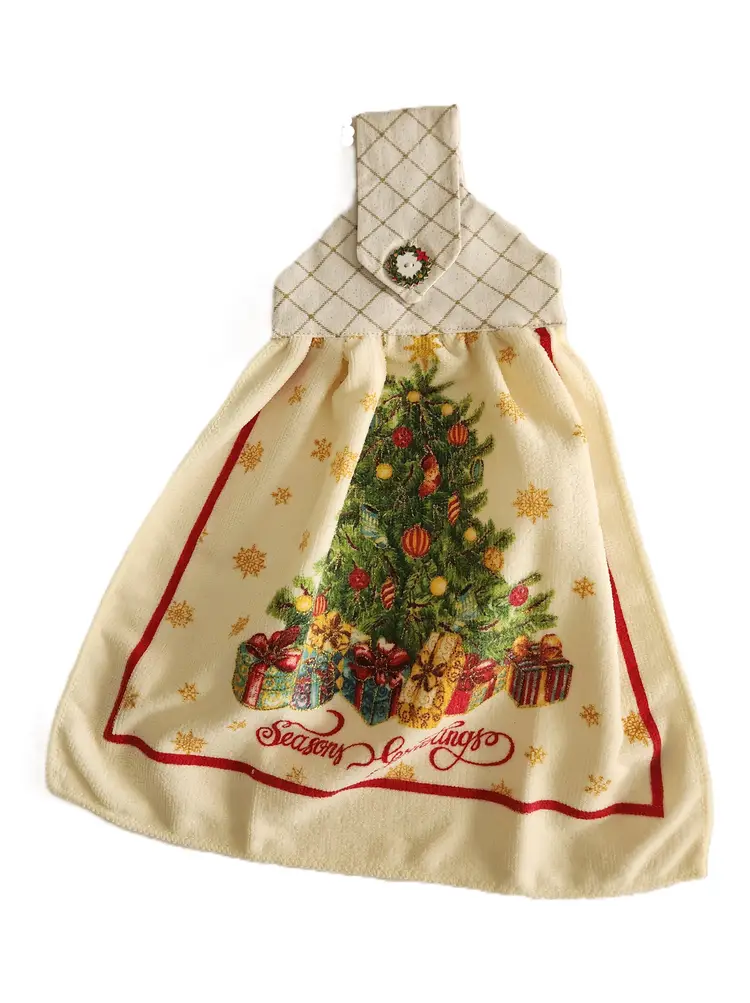Season's Greetings Christmas Tree Hanging Towel