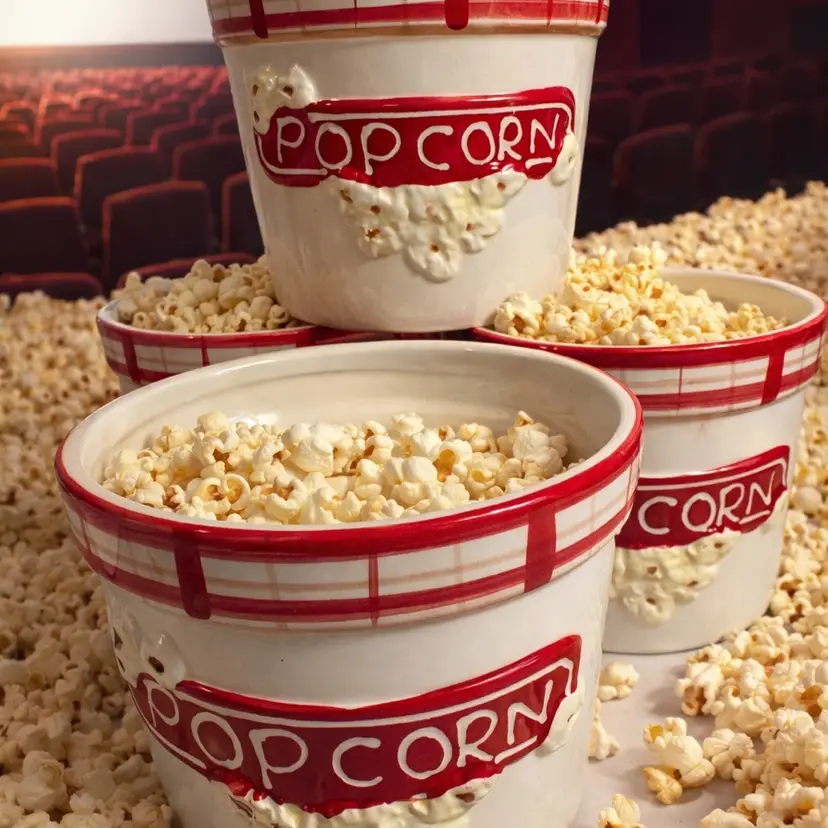 Four Individual Ceramic Popcorn Bowls