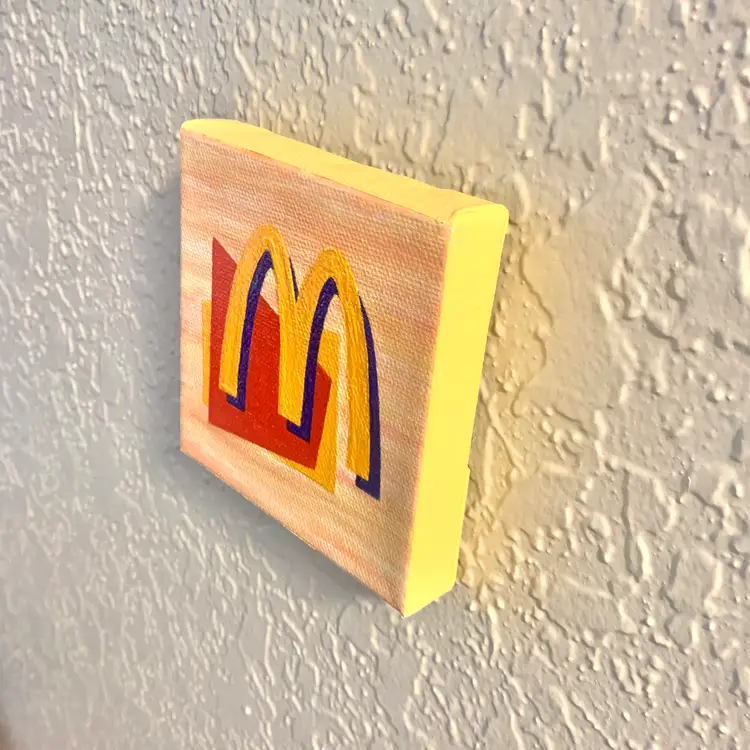 McDonalds I'm Lovin' It Mini Acrylic Painting - 4x4" - Fast Food Art