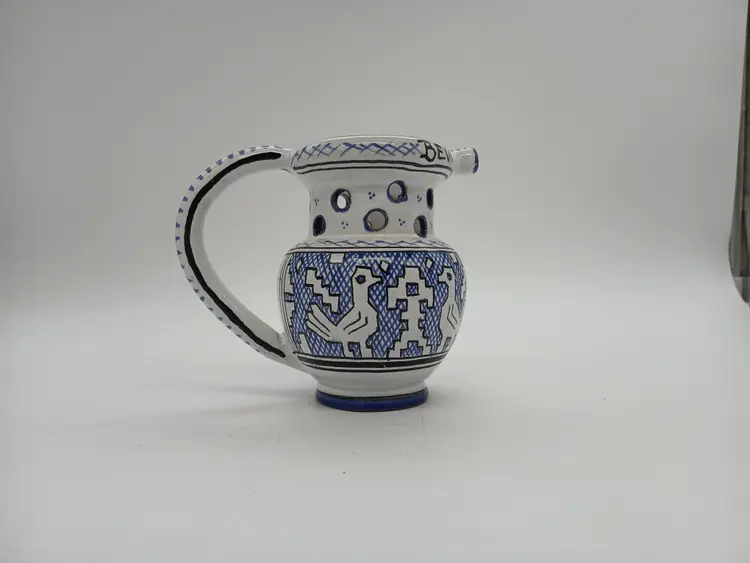 Blue and White Italian "Drink If You Can" Pitcher 2