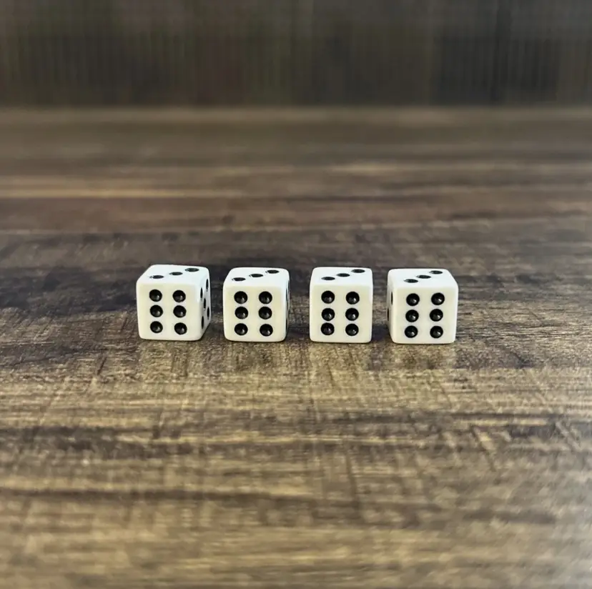 Vintage Las Vegas Dice Small White Set of 4