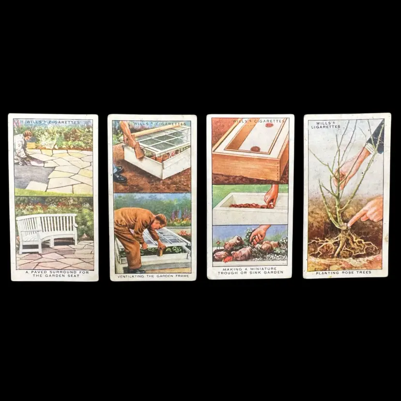 W.D. & H.O. Wills “Garden Hints” Tobacco Cards Set Of 4 1930s