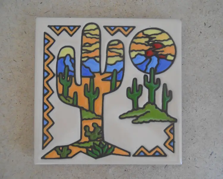The Dramatic Desert 6"x6" Ceramic Hanging Wall Art / Trivet