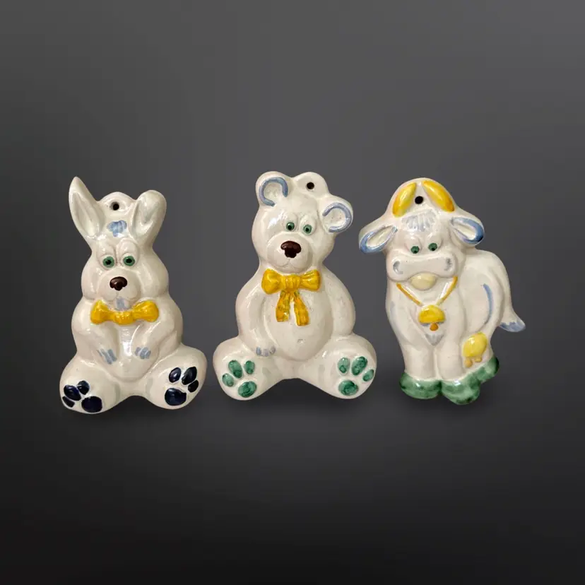 Darling Italian Pottery Animal Wall Hangings Signed Caltagirone Santoddi Francesco