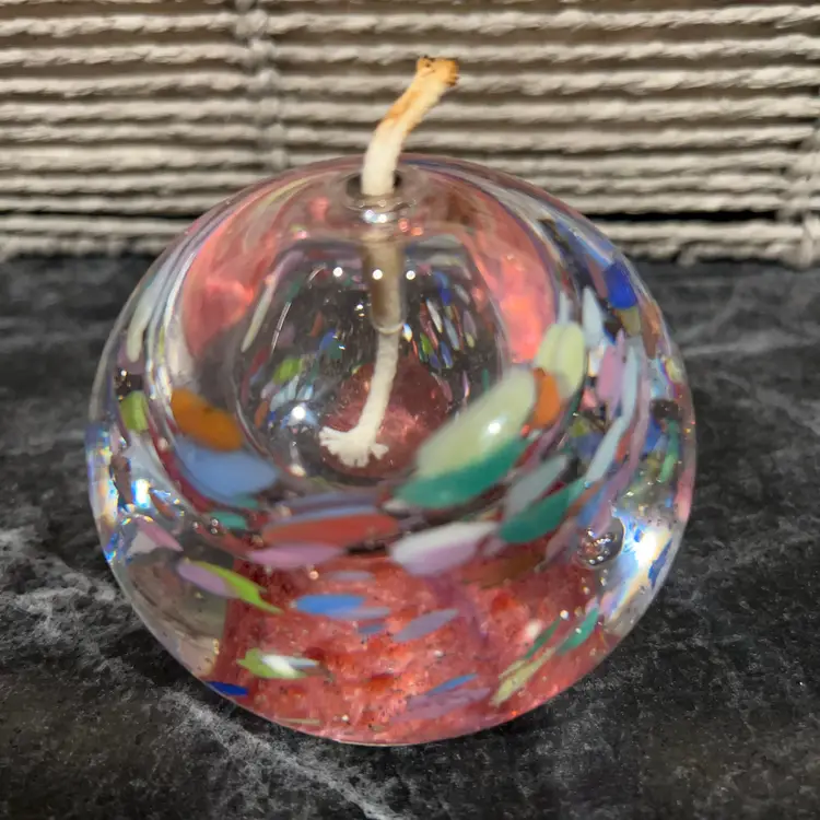Luminary Orb Bohemian Crystal Oil Lamp Paperweight.
