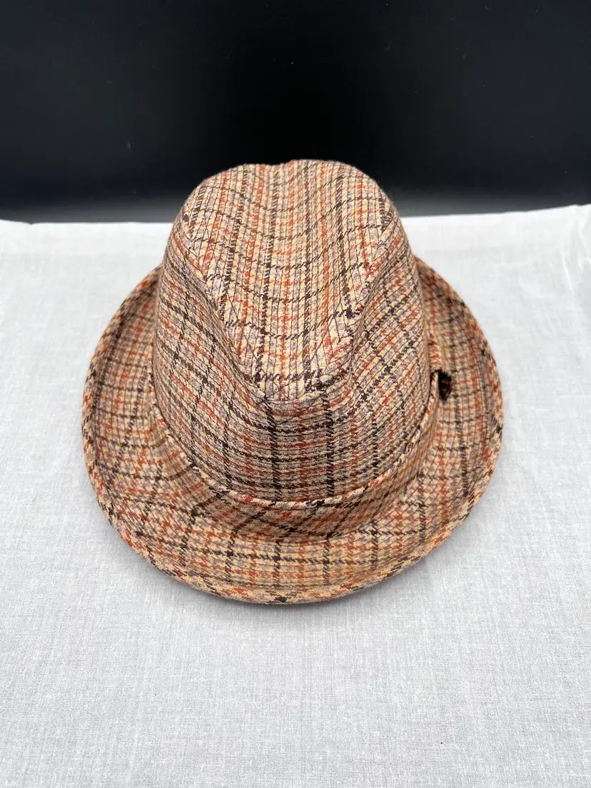 Vintage Men's 7 1/8 Dobbs Brown Tweed Fedora Hat