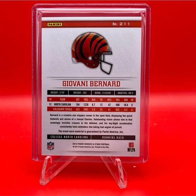 Giovanni Bernard 2013 Panini Rookies & Stars RC Patch Relic 4/25 Cincinnati Bengals