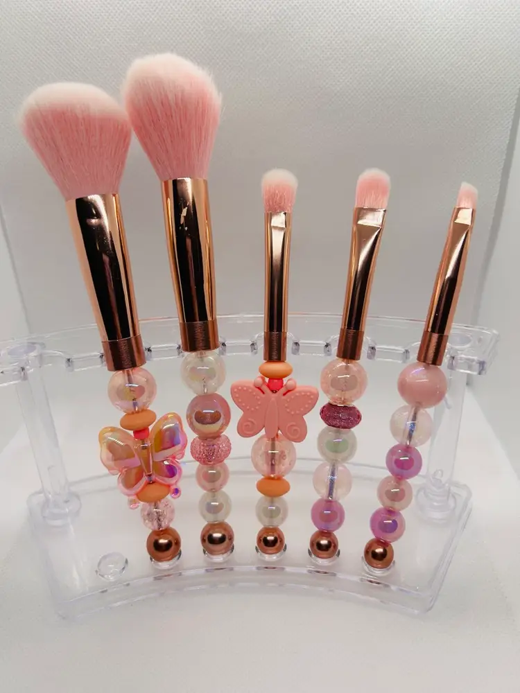 Iridescent Butterfly Beaded Makeup Brush Set