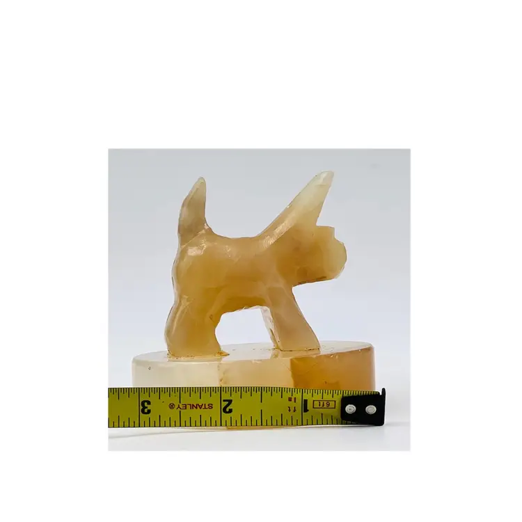 Scottie Dog Figurine Carved Stone Agate