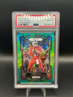 Josh Allen 2023 Panini Prizm #32 Hyper Prizm SP /175 PSA 10 Buffalo Bills